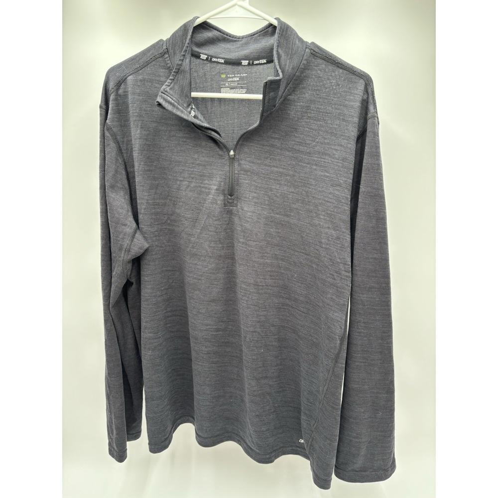 Tek Gear DryTek Men's XL Gray Quarter Zip Pullover Long Slee